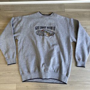 BASS FISH Men’s Sz Large VINTAGE SWEATSHIRT / Get Jiggy With It Fishing Lures